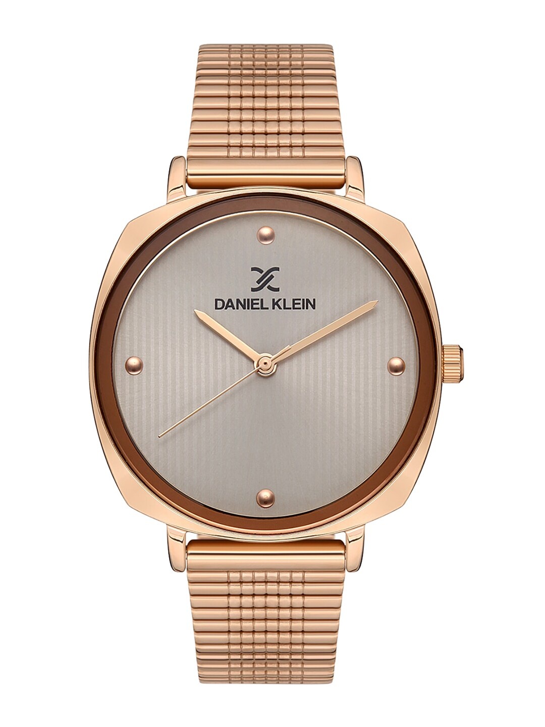 

Daniel Klein Women Pink Embellished Dial & Rose Gold Toned Bracelet Style Straps Analogue Watch DK 1 13151-2