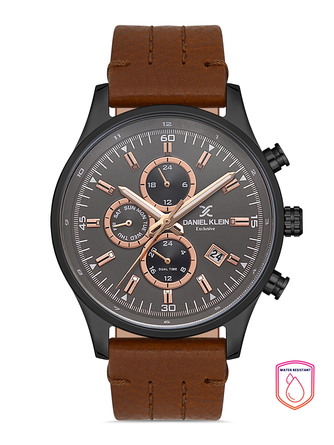 

Daniel Klein Men Grey Dial & Brown Leather Straps Analogue Watch DK 1 13118-6