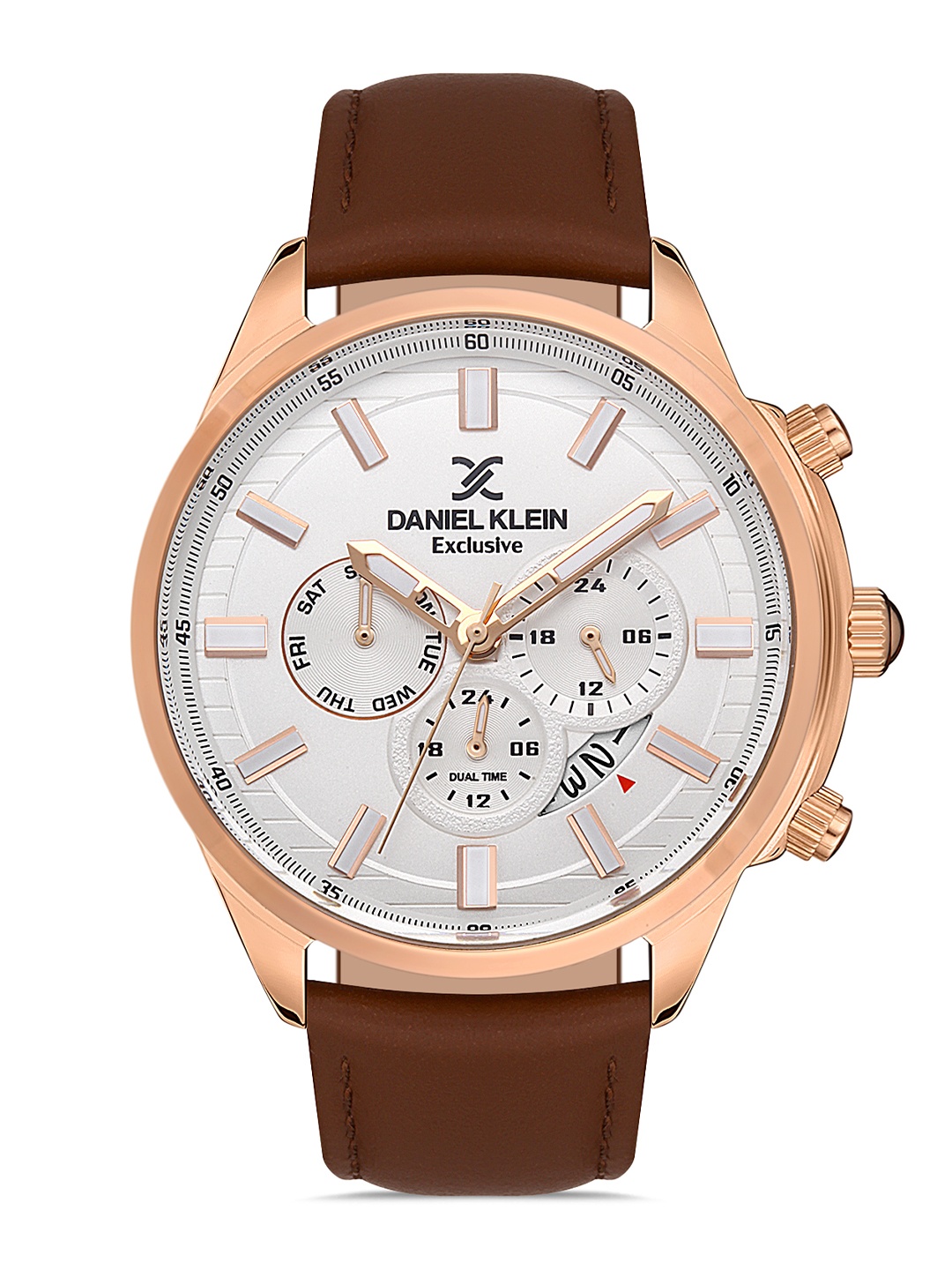 

Daniel Klein Men Pink Dial & Brown Leather Straps Analogue Watch DK 1 13116-4