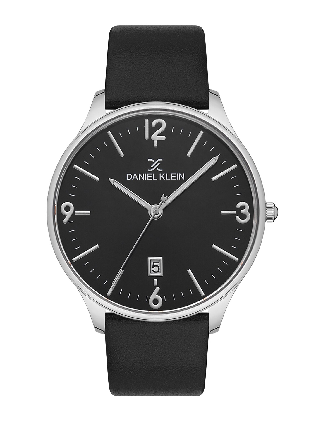 

Daniel Klein Men Silver-Toned Dial & Black Leather Straps Analogue Watch DK 1 13064-1