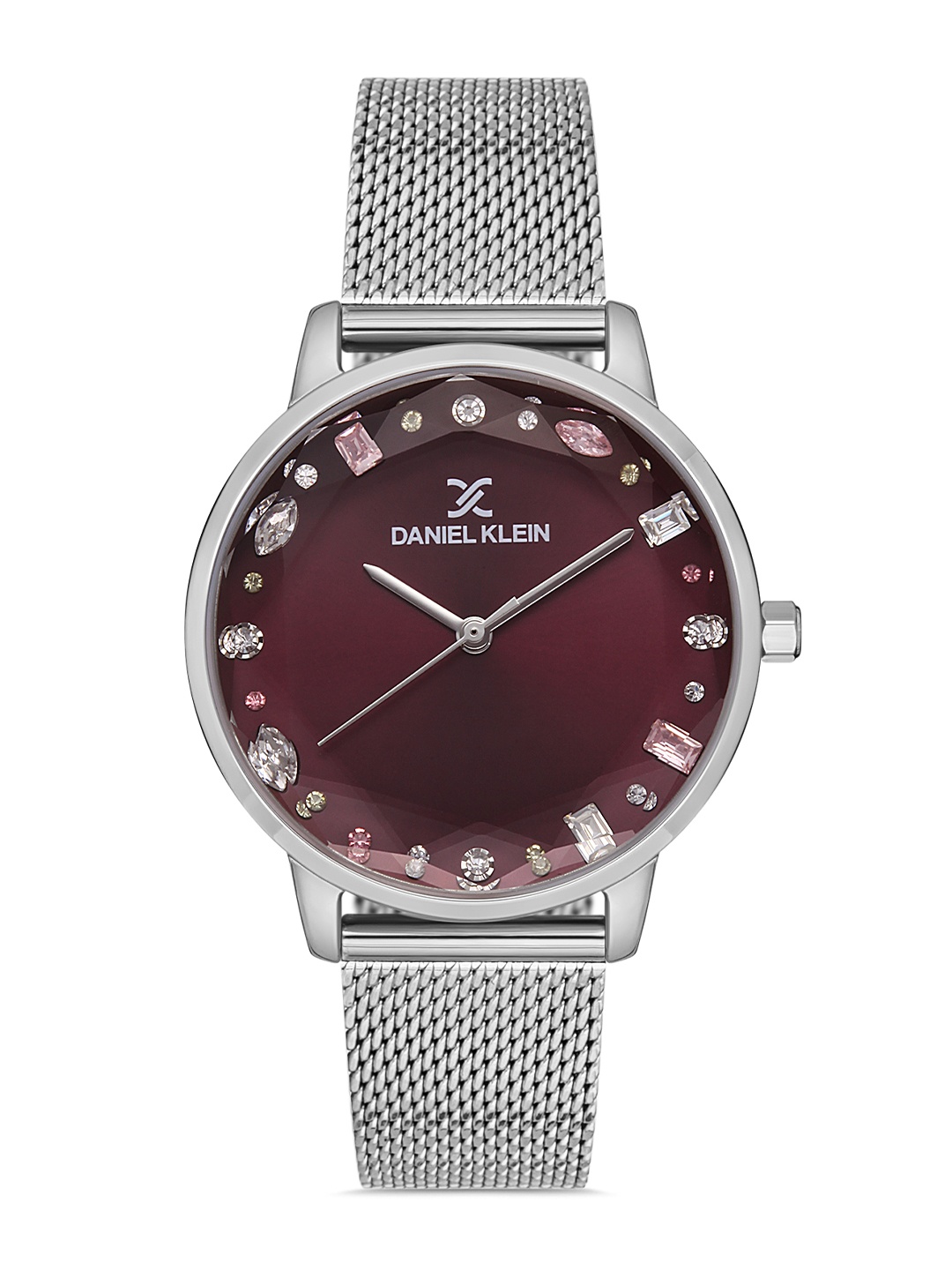 

Daniel Klein Women Maroon Dial & Silver Toned Analogue Watch DK.1.13123-6-Silver