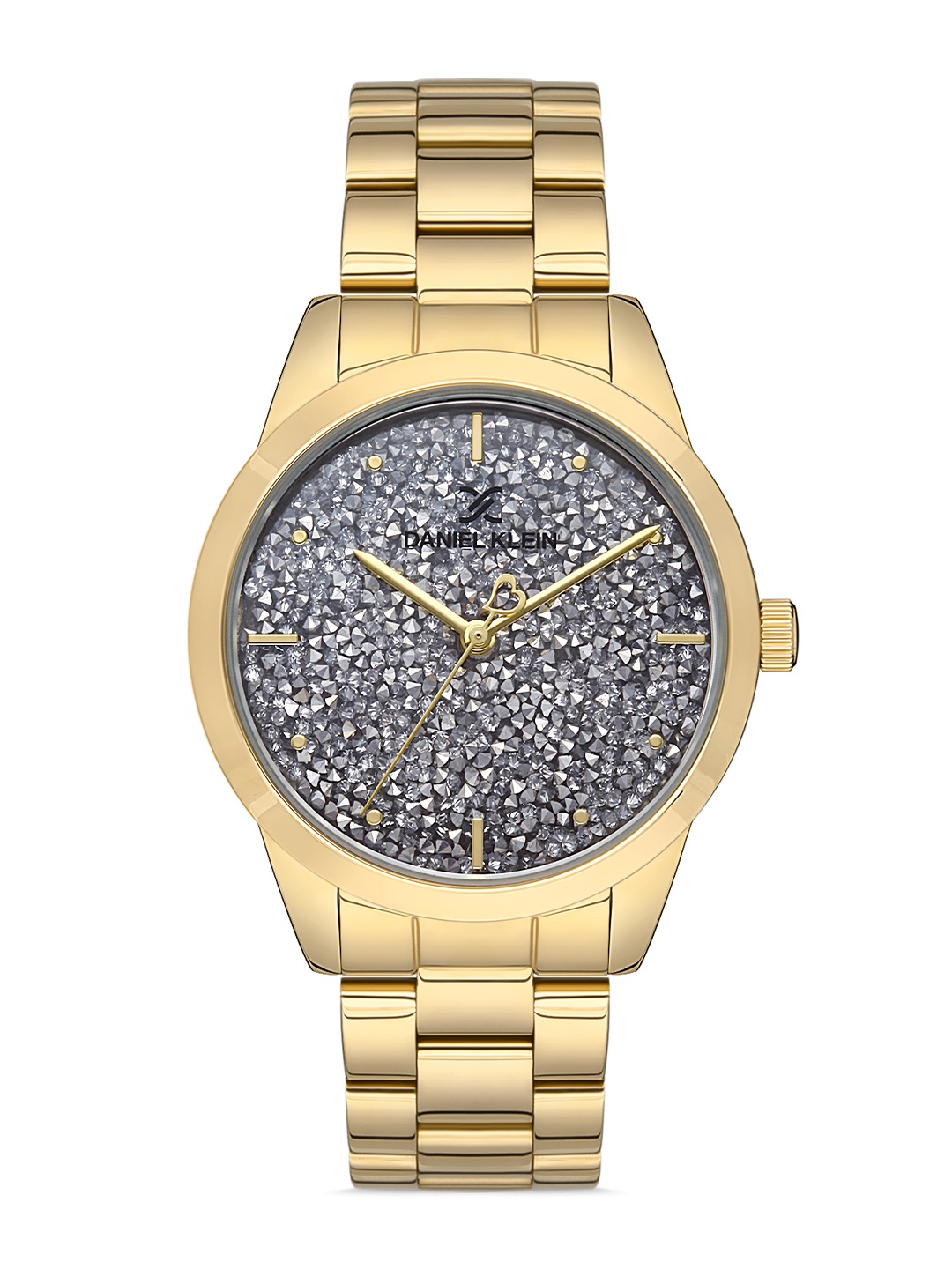 

Daniel Klein Women Gold-Toned Embellished Dial & Gold Toned Stainless Steel Bracelet Style Straps Analogue Watch