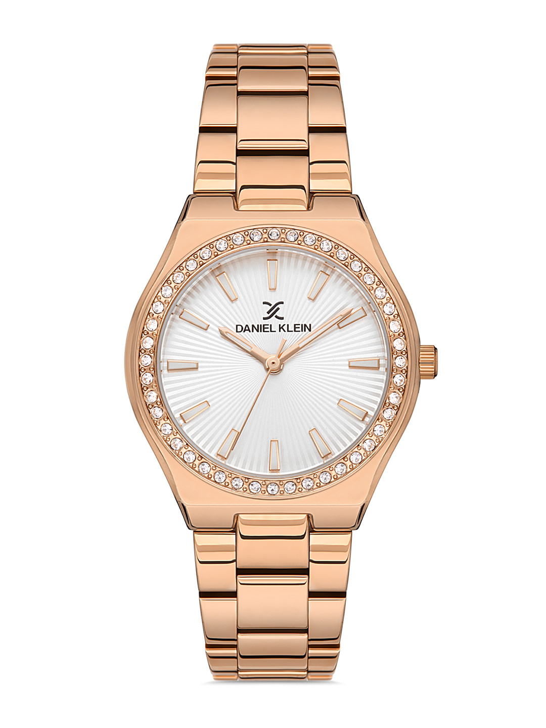 

Daniel Klein Women Pink Embellished Dial & Rose Gold Toned Stainless Steel Bracelet Style Straps Analogue Watch DK 1 13040-4