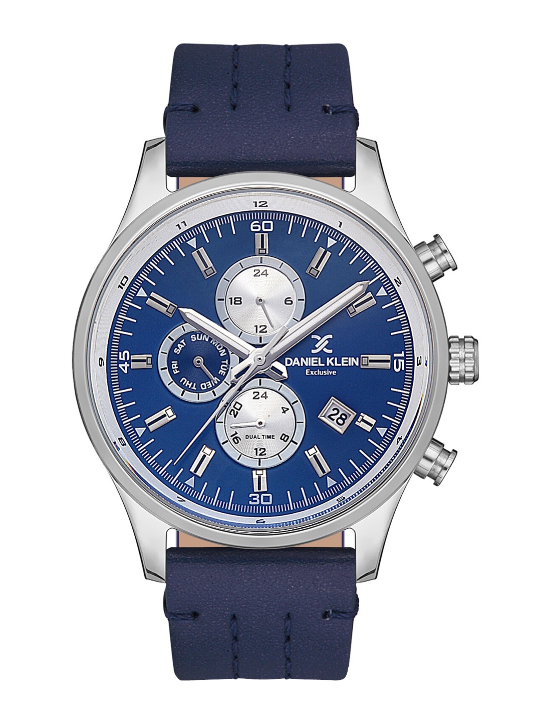 

Daniel Klein Men Silver-Toned Dial & Blue Leather Straps Analogue Watch DK 1 13118-2