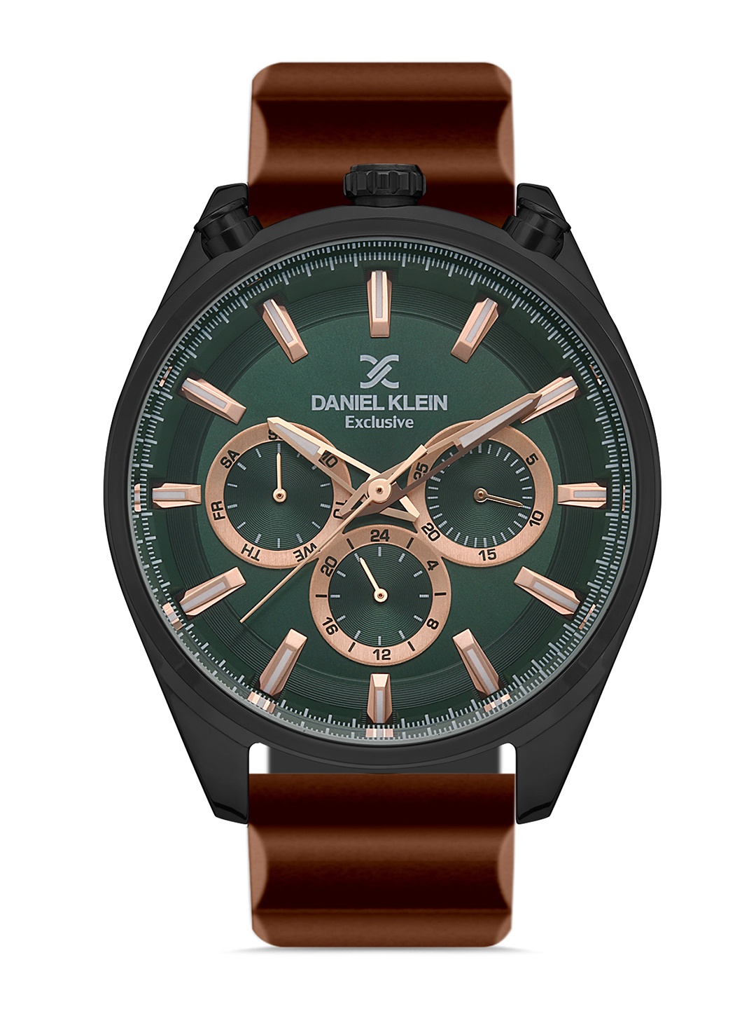 

Daniel Klein Men Green Dial & Brown Leather Straps Analogue Watch DK 1 13144-6