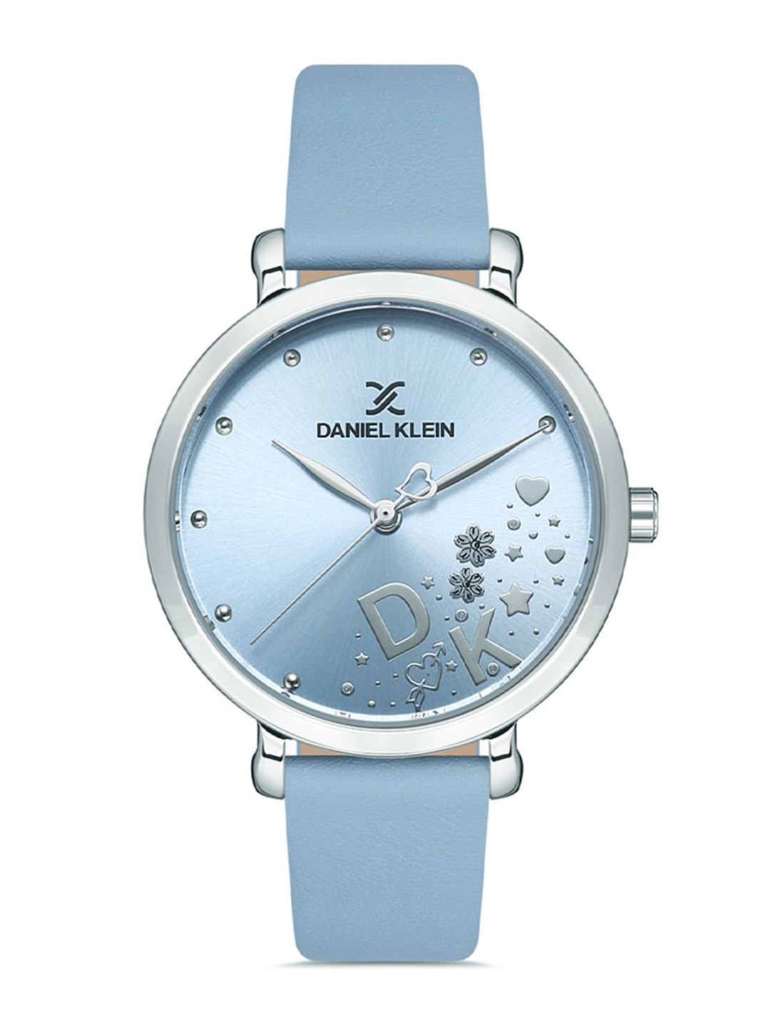 

Daniel Klein Women Silver-Toned Embellished Dial & Blue Leather Straps Analogue Watch DK 1 13152-6