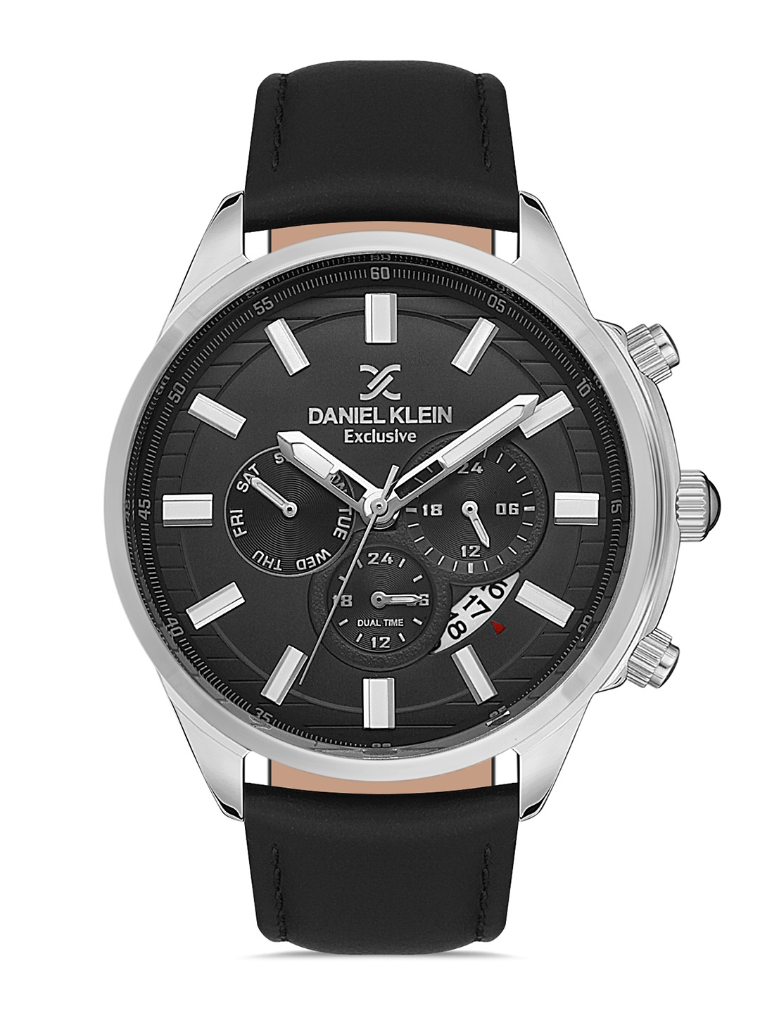 

Daniel Klein Men Silver-Toned Dial & Black Leather Straps Analogue Watch