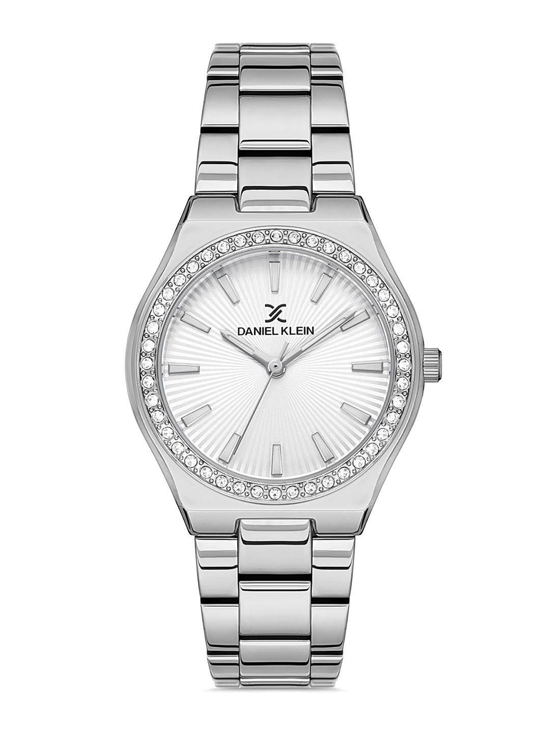 

Daniel Klein Women Silver-Toned Embellished Dial & Silver Toned Stainless Steel Bracelet Style Straps Watch DK 1 13040-1