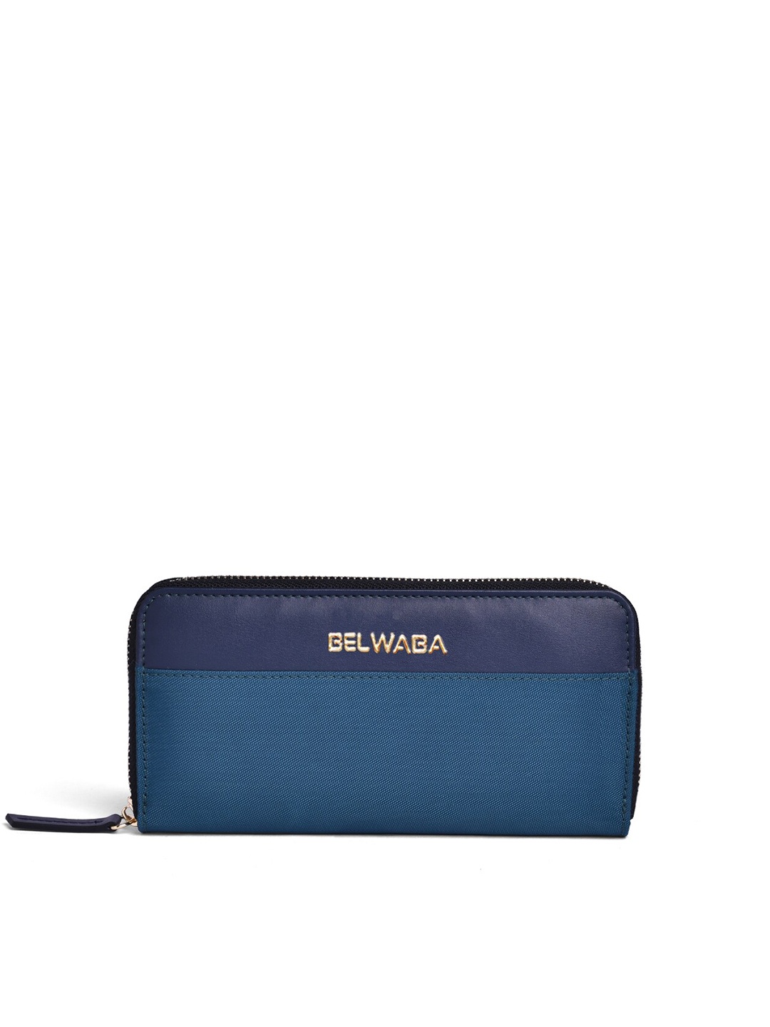 

Belwaba Women Blue Solid PU Zip Around Wallet