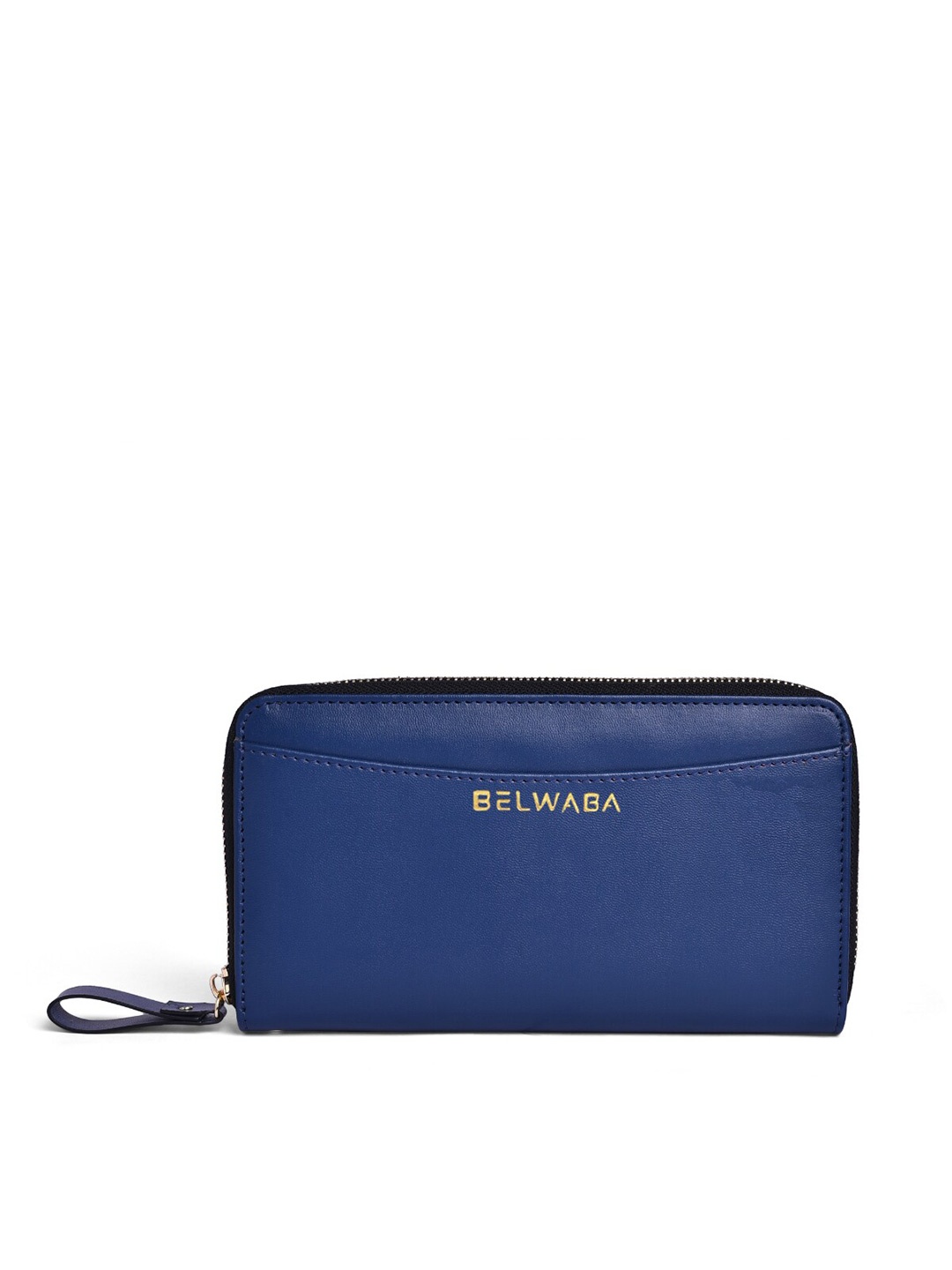 

Belwaba Women Navy Blue Solid PU Zip Around Wallet