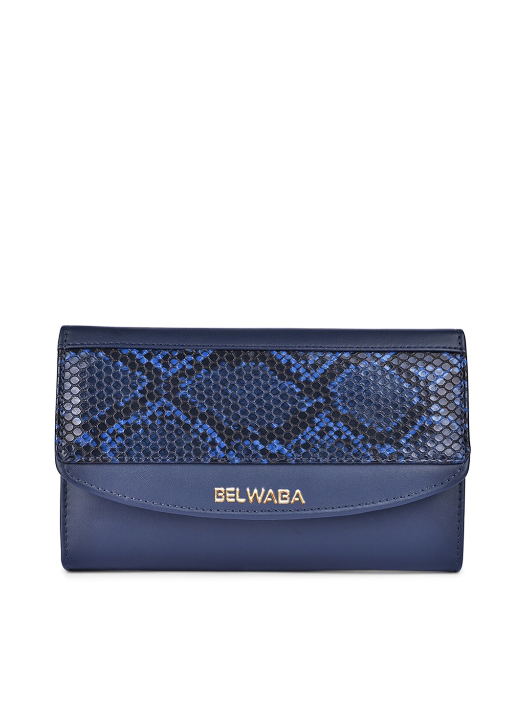 

Belwaba Women Navy Blue Animal Printed PU Two Fold Wallet