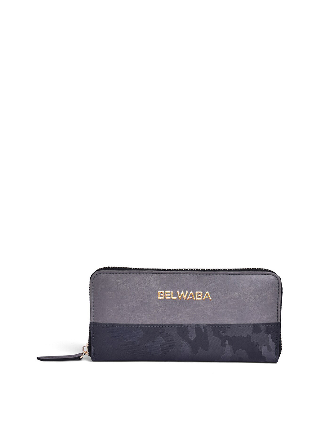 

Belwaba Women Grey Animal Printed PU Zip Around Wallet