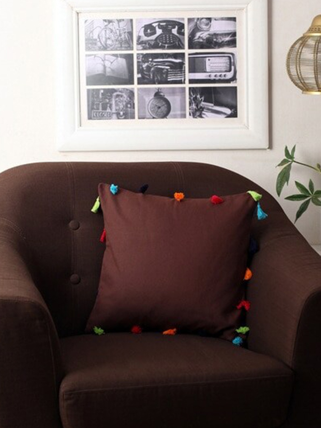 

Lushomes Brown Solid Square Cushion Covers