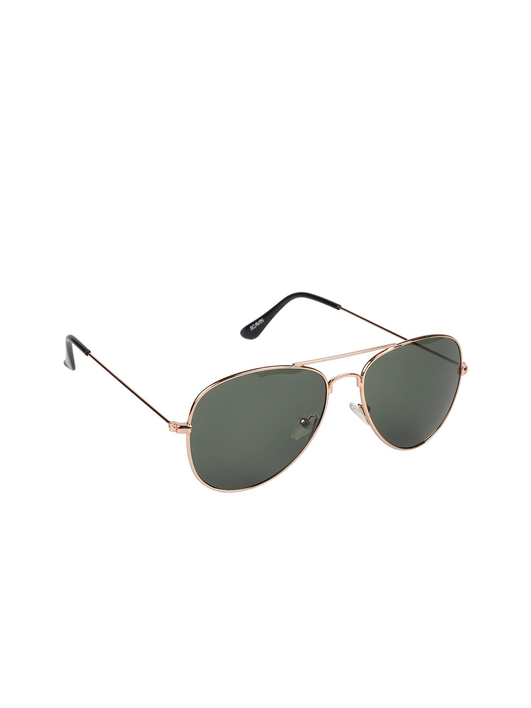 

Scavin Unisex Green Lens & Gold-Toned Aviator Sunglasses with UV Protected Lens