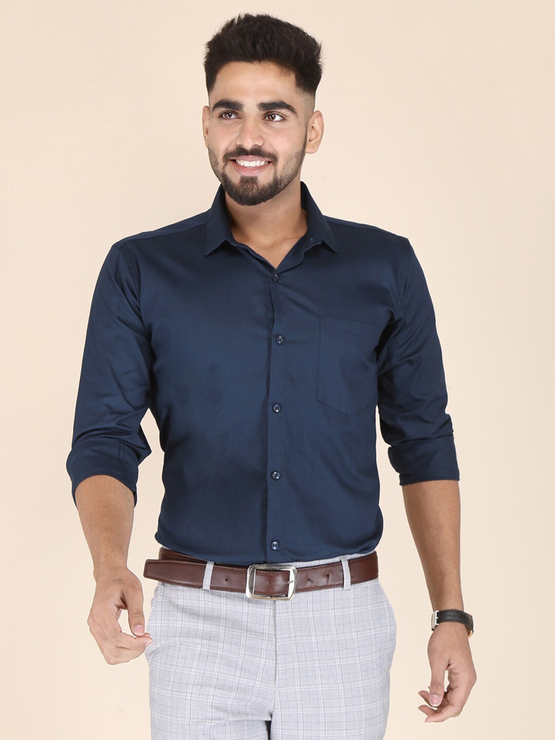 

FUBAR Men Blue Modern Casual Shirt