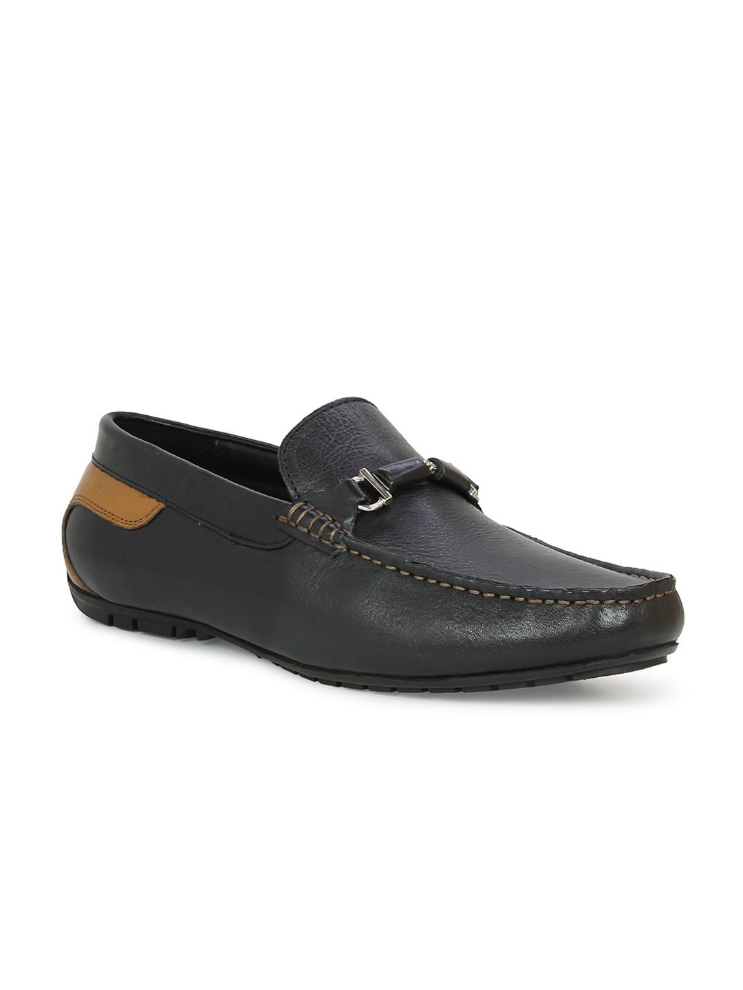 

PRIVO Men Black Solid Formal Loafers