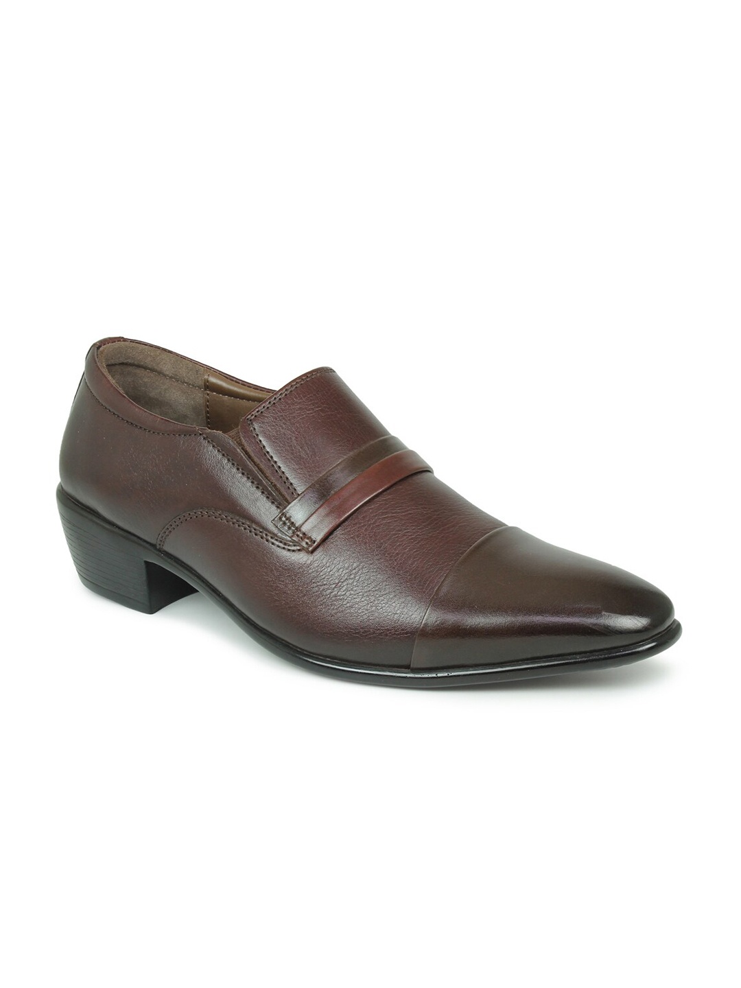 PRIVO by Inc.5 Men Coffee Brown Solid Leather Formal Loafer
