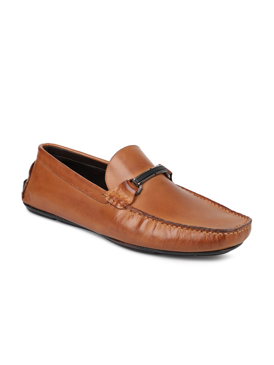 

PRIVO by Inc.5 Men Tan Leather Formal Loafers