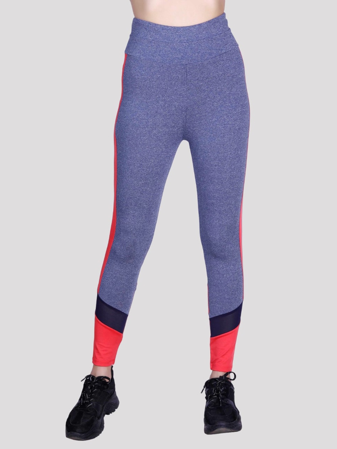 

LAASA SPORTS Women Blue High Waist Slim Fit Rapid Dry Training Or Gym Tights