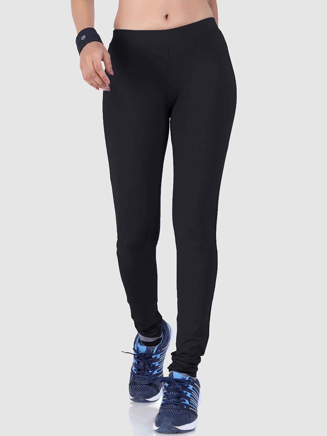 

LAASA SPORTS Women Black Skinny Fit Rapid Dry Activewear Tights