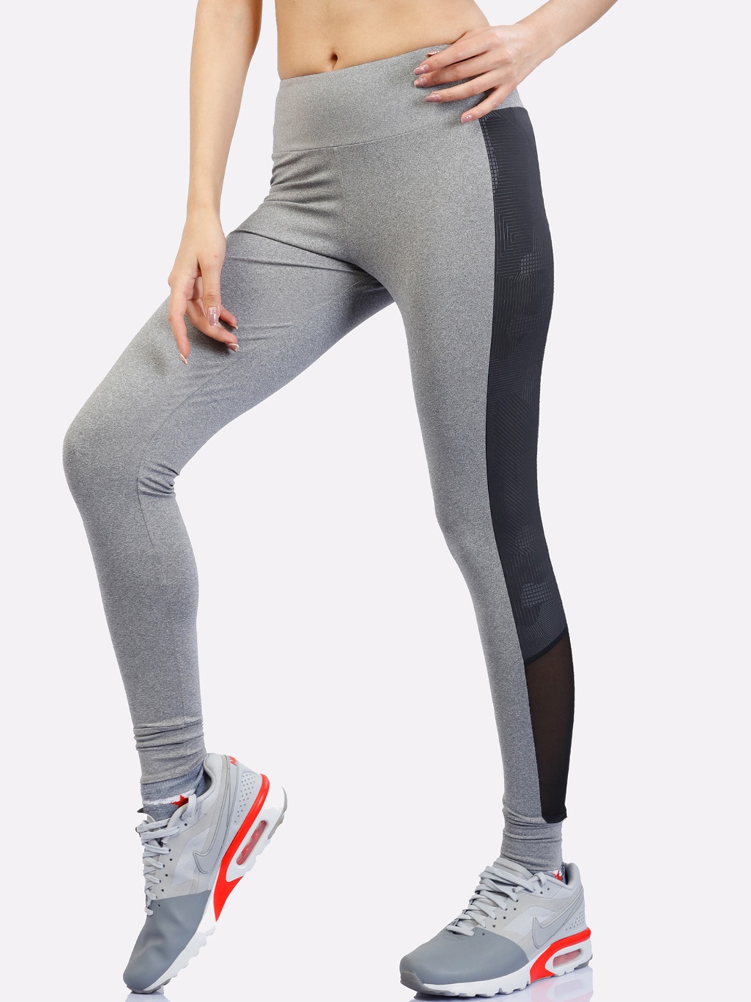 

LAASA SPORTS Women Grey Melange Solid Dry Fit Track Pants