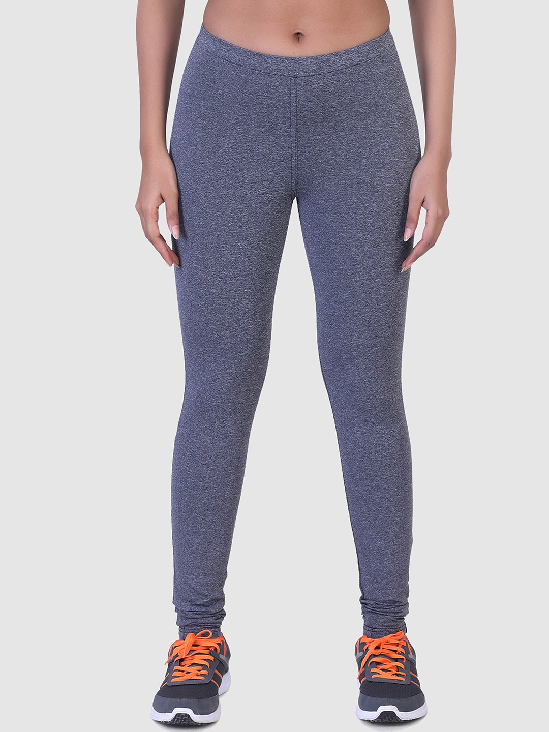 

LAASA SPORTS Women Grey Melange Slim Fit Yoga Tights