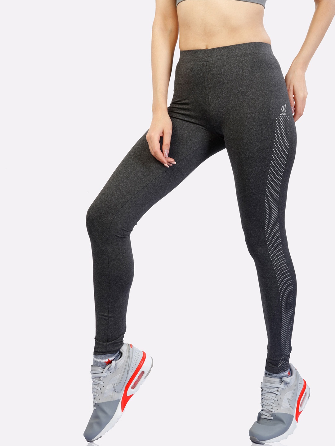 

LAASA SPORTS Women Charcoal Grey Solid Tights