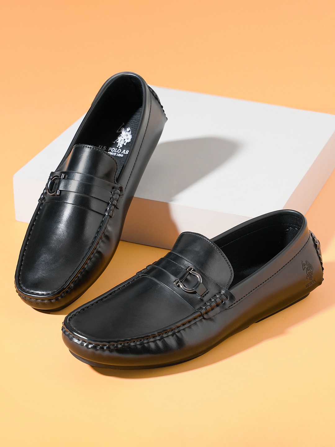 

U S Polo Assn Men Black PU Driving Shoes