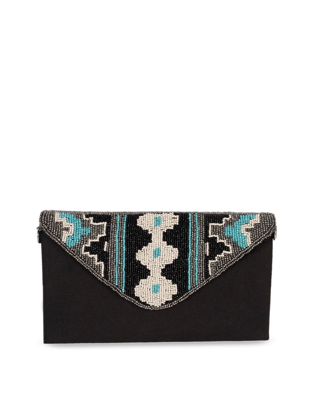 

REZZY Women Purple & Blue Embroidered Envelope Clutch
