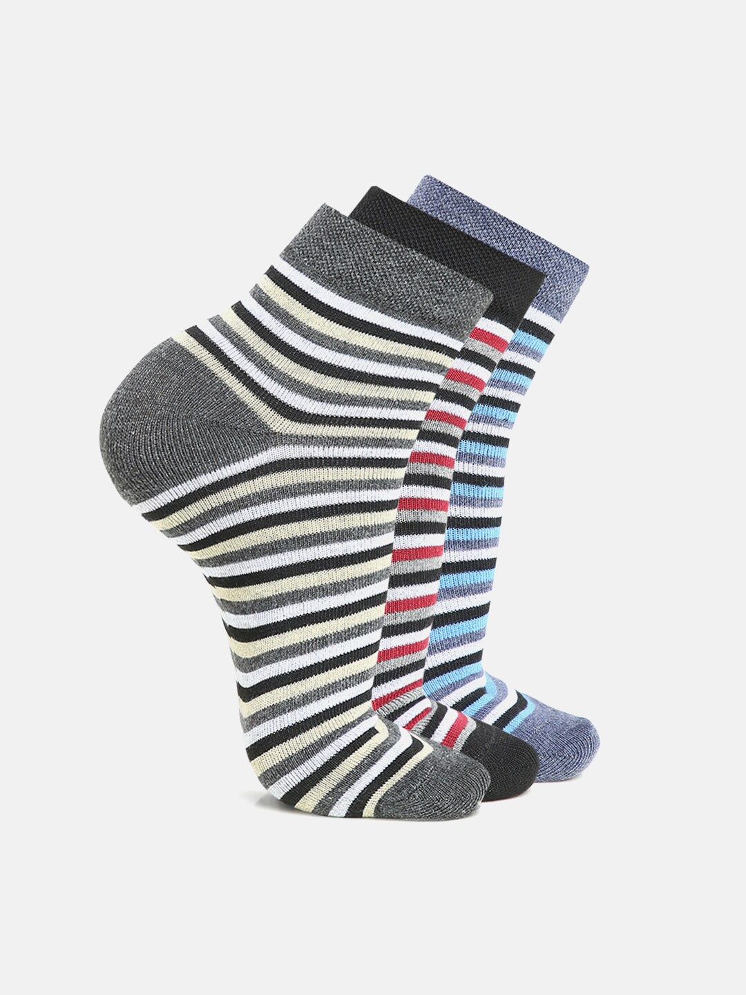 

Urban Dog Men Pack of 3 Patterned Ankle-Length Socks, Charcoal