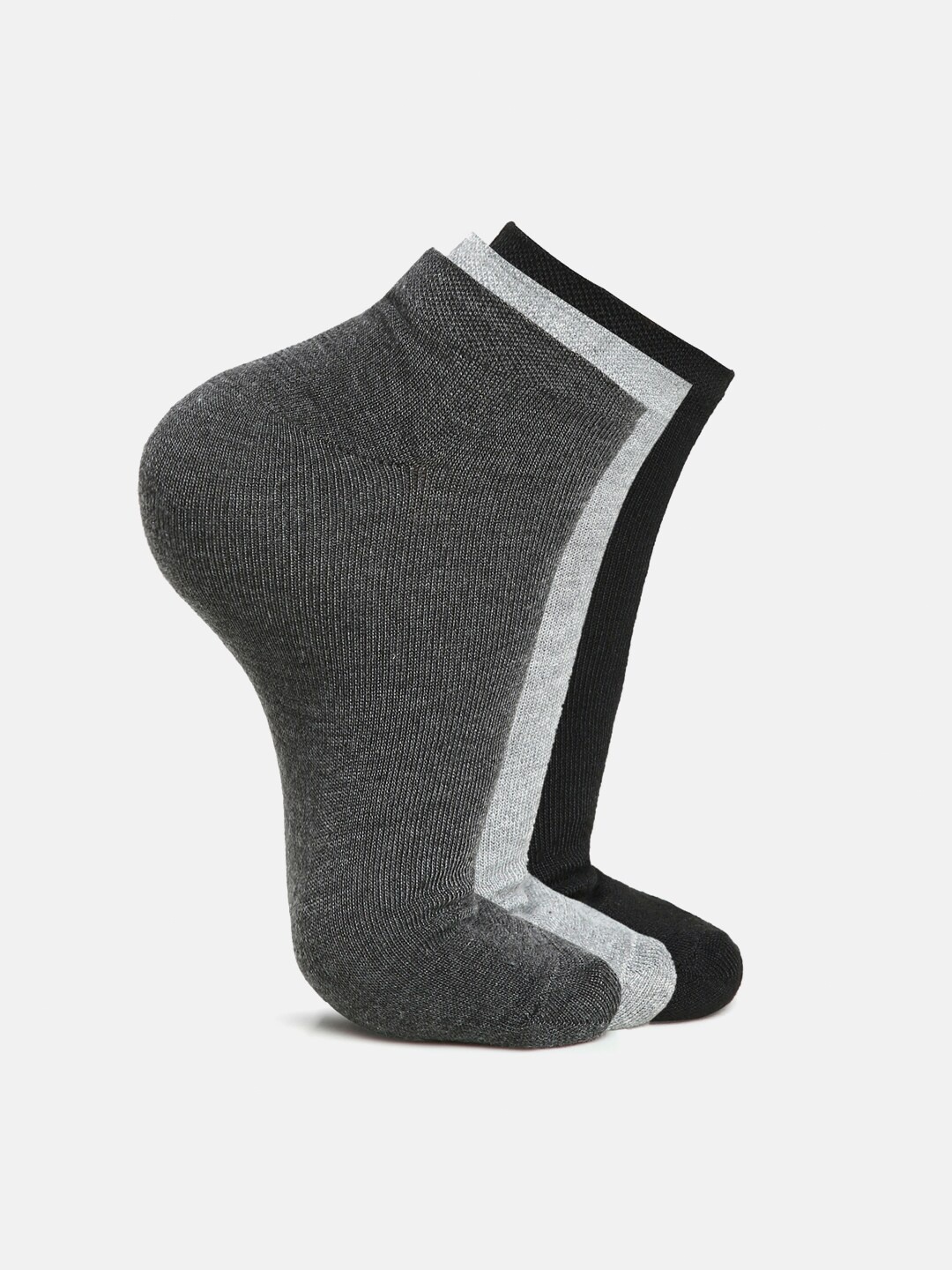 

Urban Dog Men Pack of 3 Solid Ankle Length Socks, Charcoal