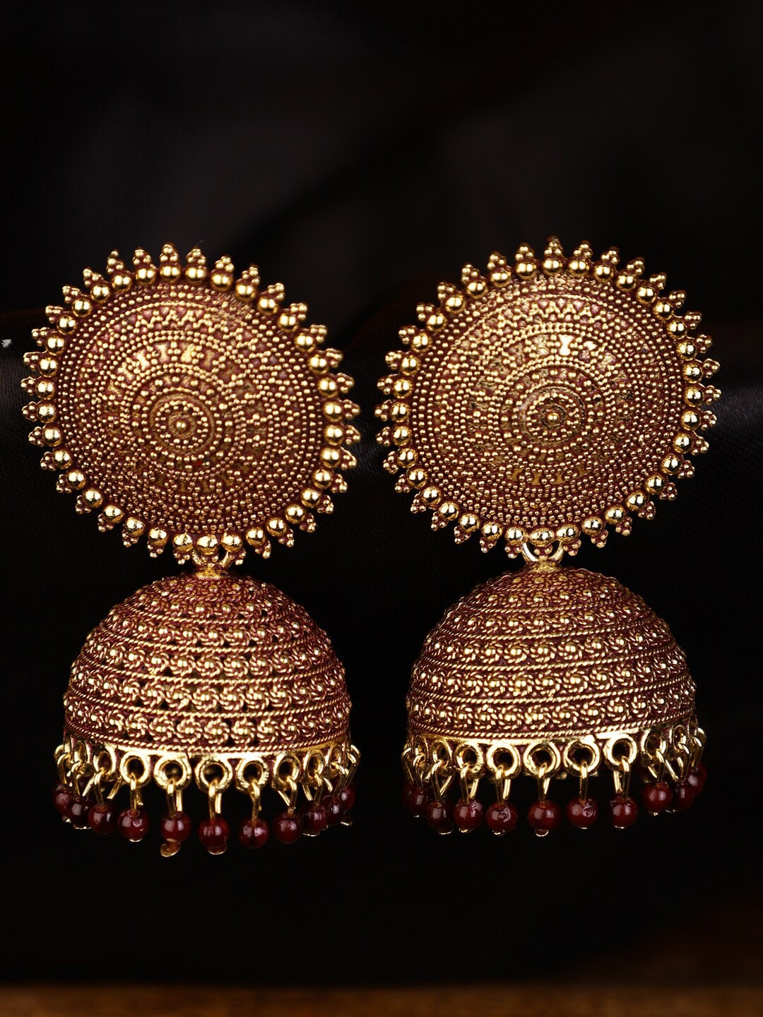 

Shining Diva Women Brown Classic Jhumkas Earrings