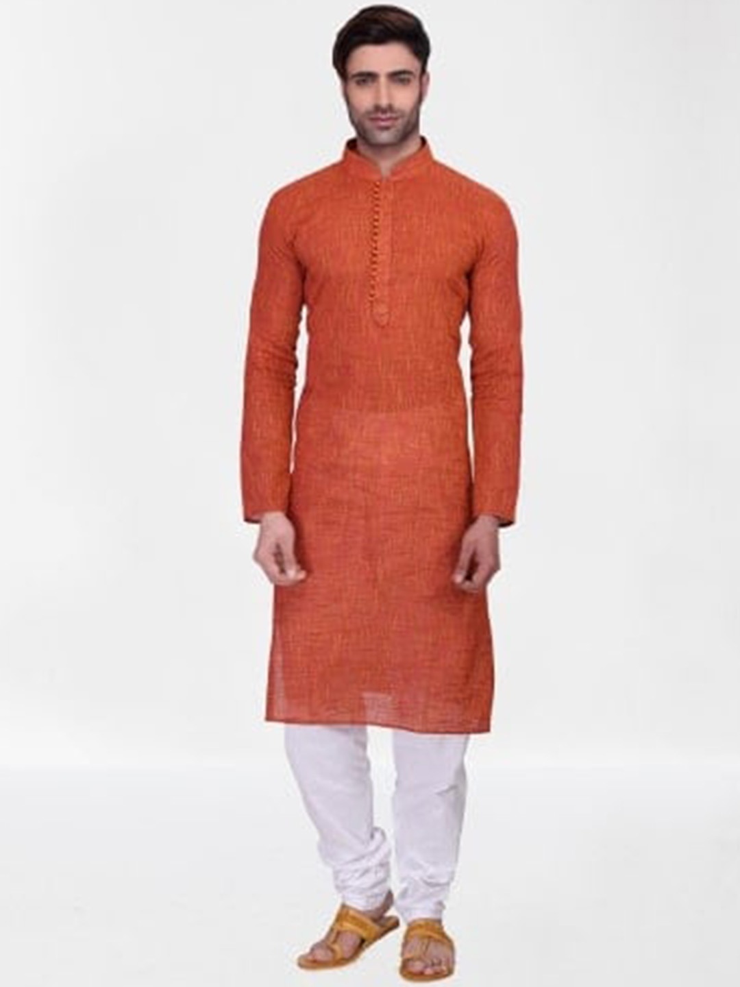 

RG DESIGNERS Men Red Kurta Set With Pyjamas