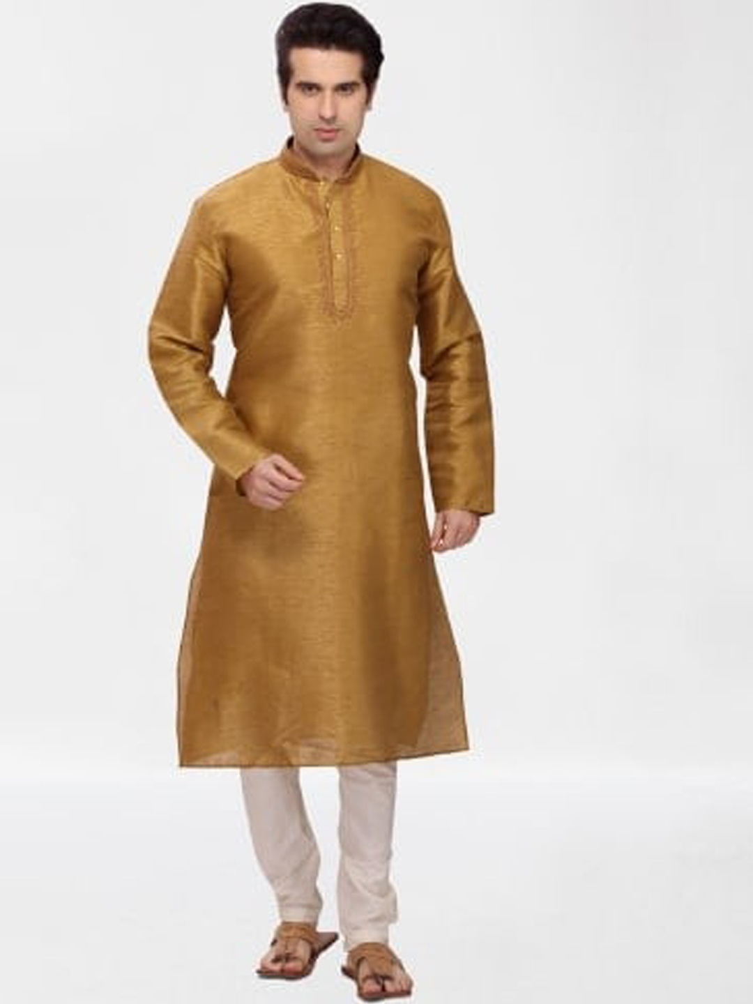 

RG DESIGNERS Men Gold-Toned Kurta with Pyjamas