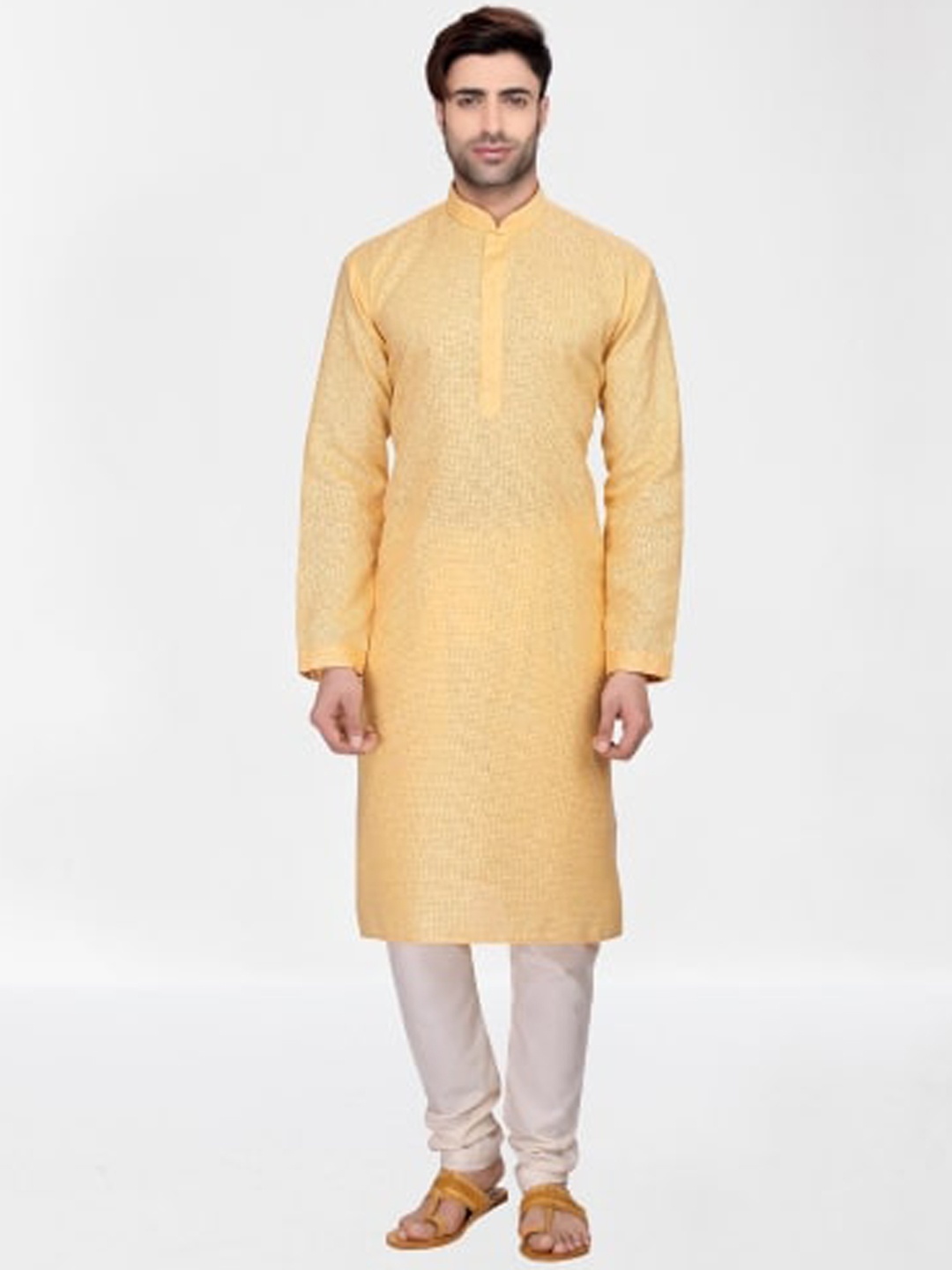 

RG DESIGNERS Men Yellow Kurta with Pyjamas