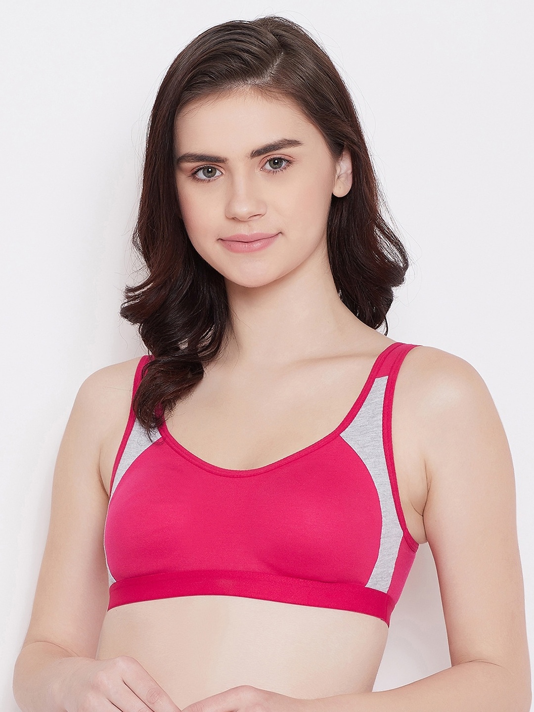 

ALIZA Magenta & Grey Non-Wired Non Padded Sports Bra