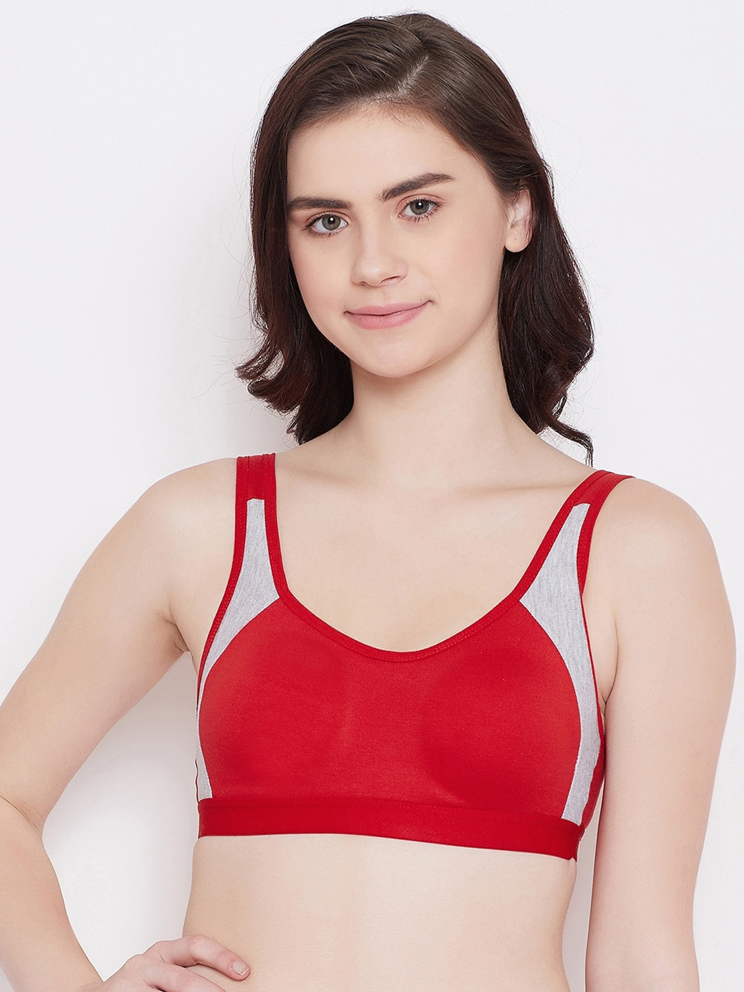 

ALIZA Women Red Solid Non-Wired Non Paddad Sports Bra