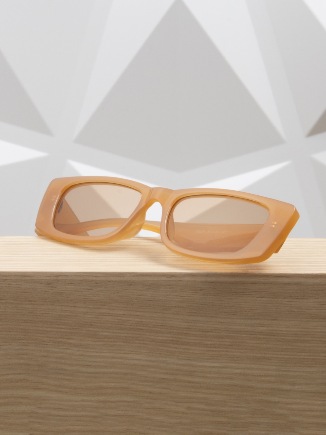 

Ted Smith Unisex Brown Lens & Brown Rectangle Sunglasses with UV Protected Lens