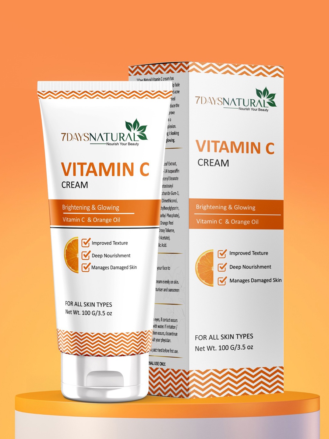 

7 DAYS Vitamin C Skin Brightening Cream - 100g, White