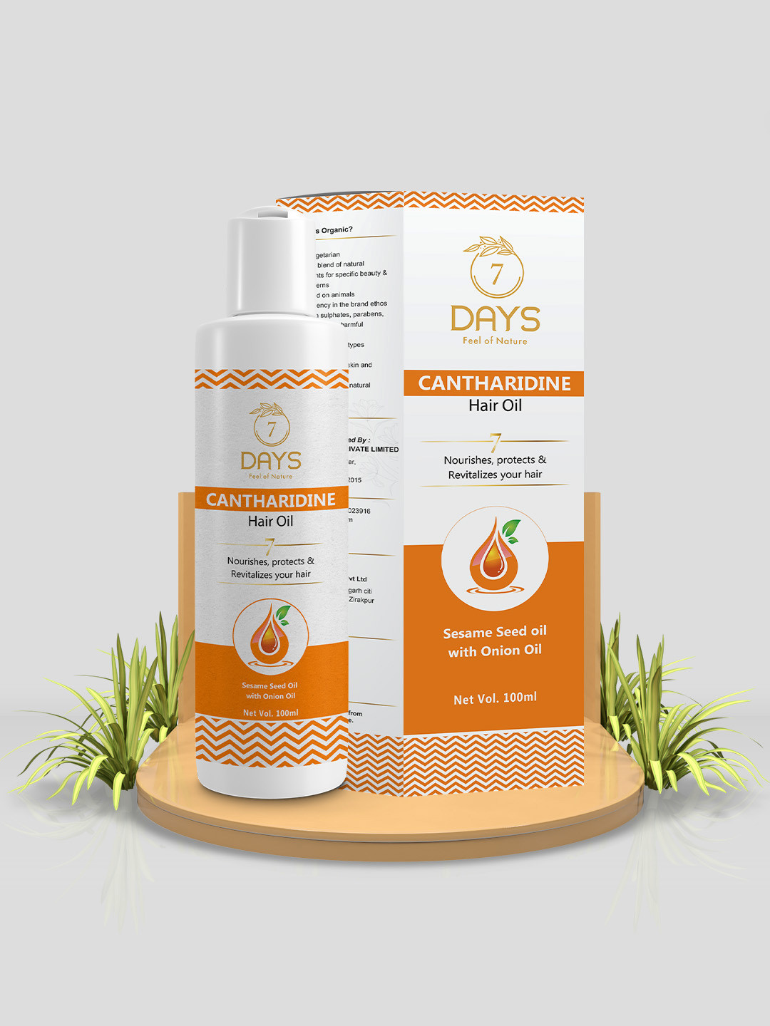 

7 DAYS Cantharidine Hair Oil for Hair Fall & Breakage - 100ml, Orange