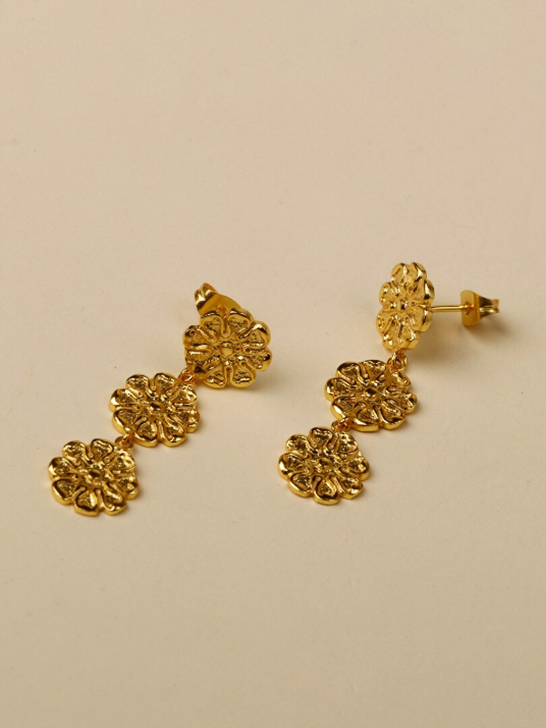 

STILSKII Gold-Toned Gold Plated Contemporary Drop Earrings