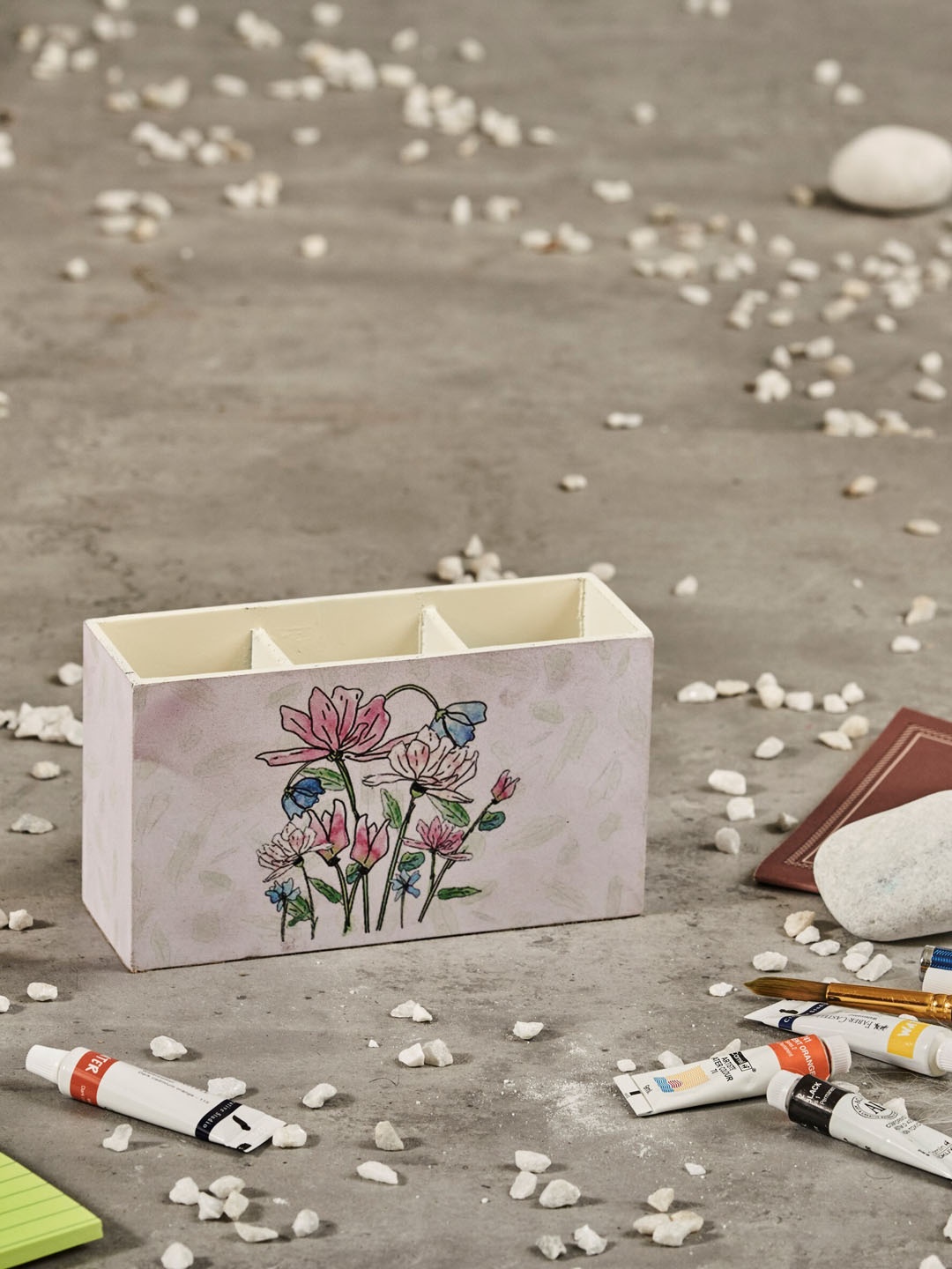 

A Tiny Mistake Multicolored Printed Wood Cutlery Holder, Multi