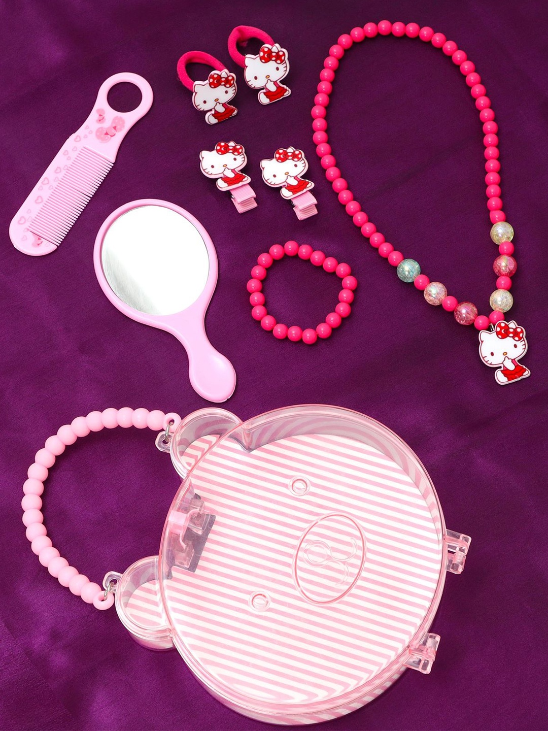 

FabSeasons Girls Pink 9pcs Hair Accessory Set