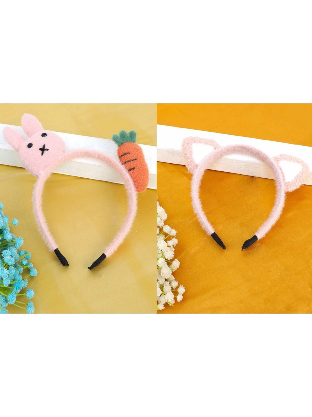 

FabSeasons Girls Pink Set of 2 Fur Hairband