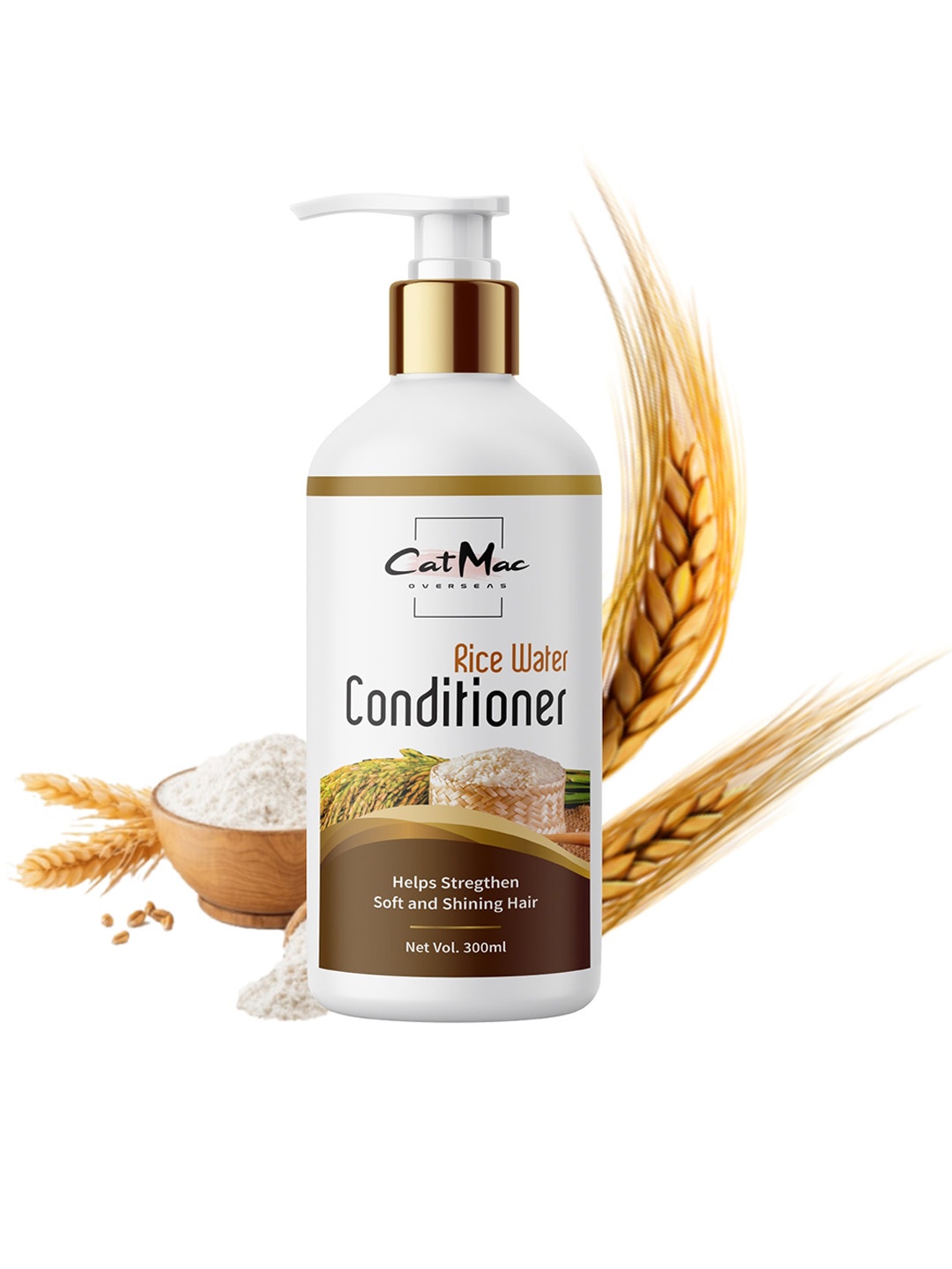 

CatMac Rice Water Hair Conditioner for Hair Fall Control - 300 ml, White