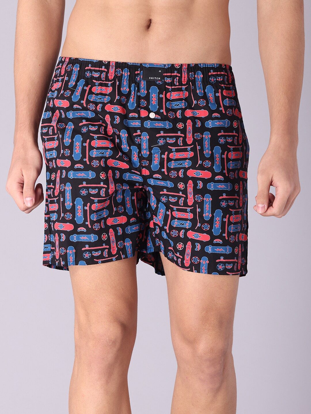 

Snitch Men Blue Printed Cotton Boxers 4MSBX9202