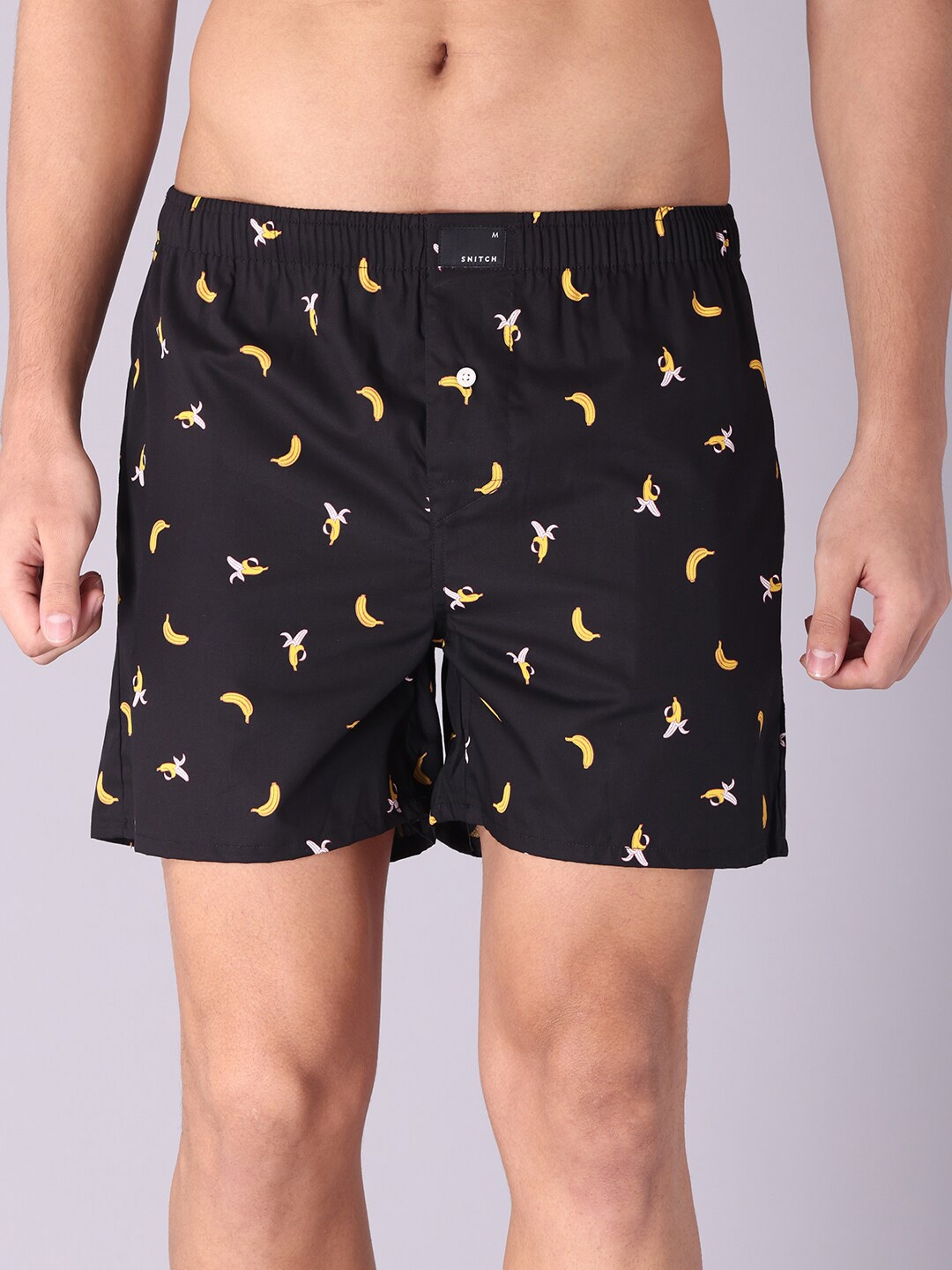 

Snitch Men Black & Yellow Printed Cotton Boxers 4MSBX9202-25