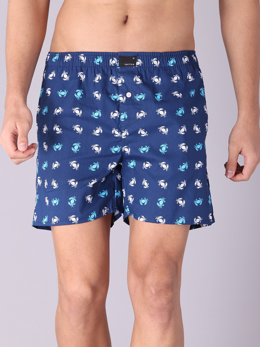 

Snitch Men Blue & White Printed Boxers 4MSBX9202-12