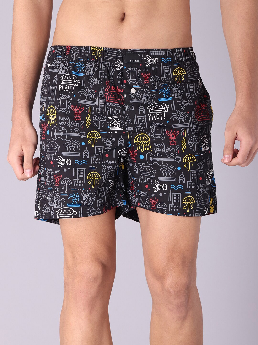 

Snitch Men Black Printed Cotton Boxers 4MSBX9202