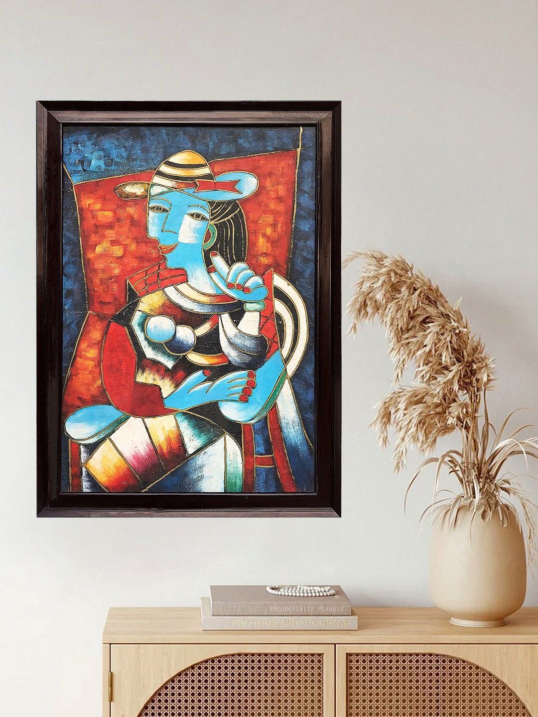 

Gallery99 Oil Painting Red & Blue Abstract Canvas Wall Art